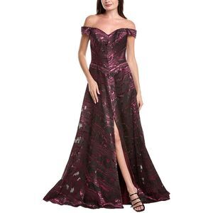 Rene Ruiz Womens Off-The-Shoulder Gown